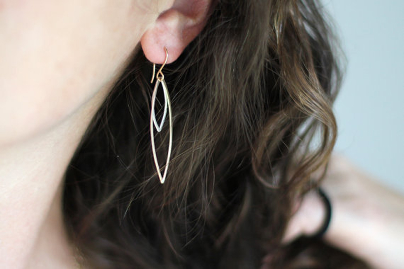 Ice Hook Earrings - Edgy and Unique Bar Studs With Curved Threader Backs -  Rebecca Haas Jewelry