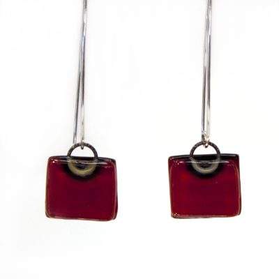 Charlotte Potter - Scarlet Fused Glass Earrings