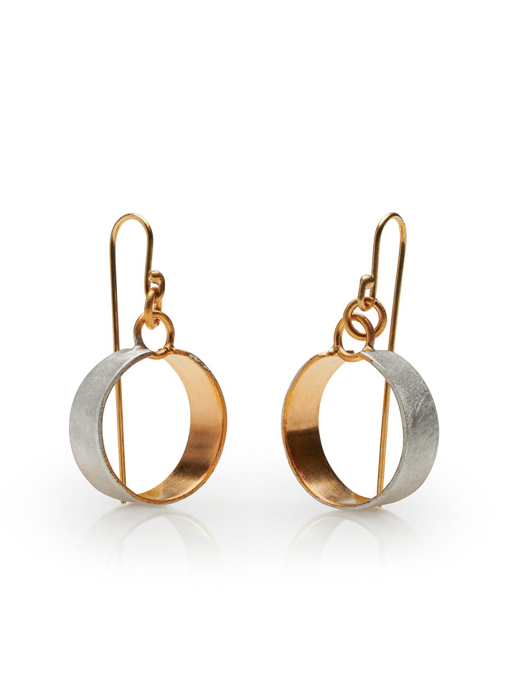 Jon Black - Silver Gold Circle Earrings