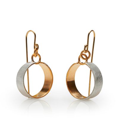 Jon Black - Silver Gold Circle Earrings