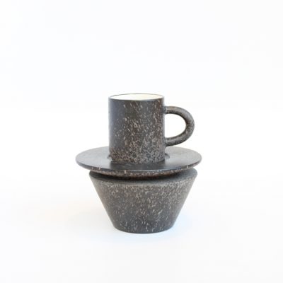 Wedge Cup with Stand & Saucer