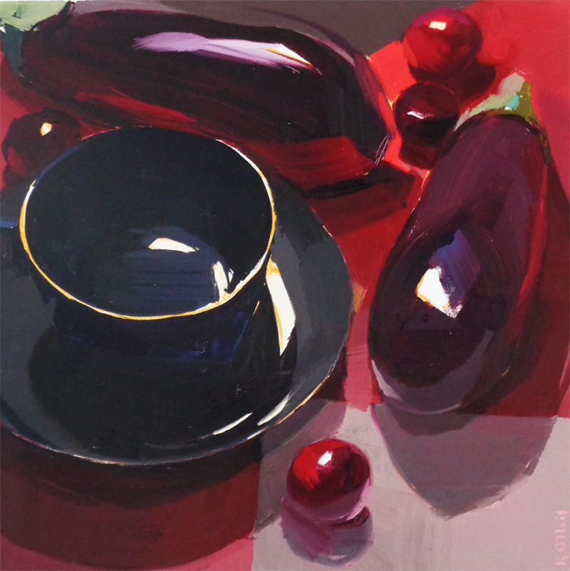 Black Still Life with Red