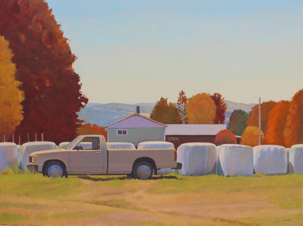 Susan Abbott - Truck and Hay Bales Autumn