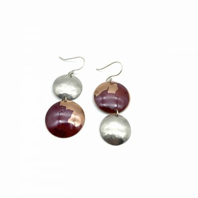 Anna Caraco - Silver Red Domes Earrings