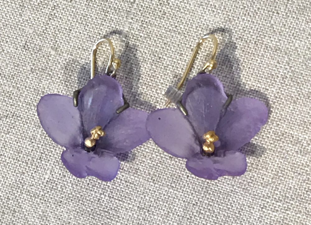 Michael Michaud - African Violet Wire Earrings