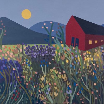 Sage Tucker-Ketcham - Red Barn in Field of Flowers