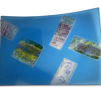 Rochelle Zabarkes - Aqua Rectangle Plate with Sliders