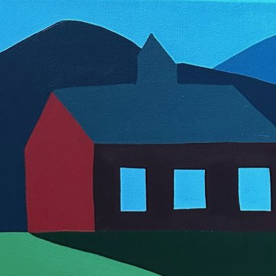 Sage Tucker-Ketcham - Red Barn with Widow's Peak and Three Windows