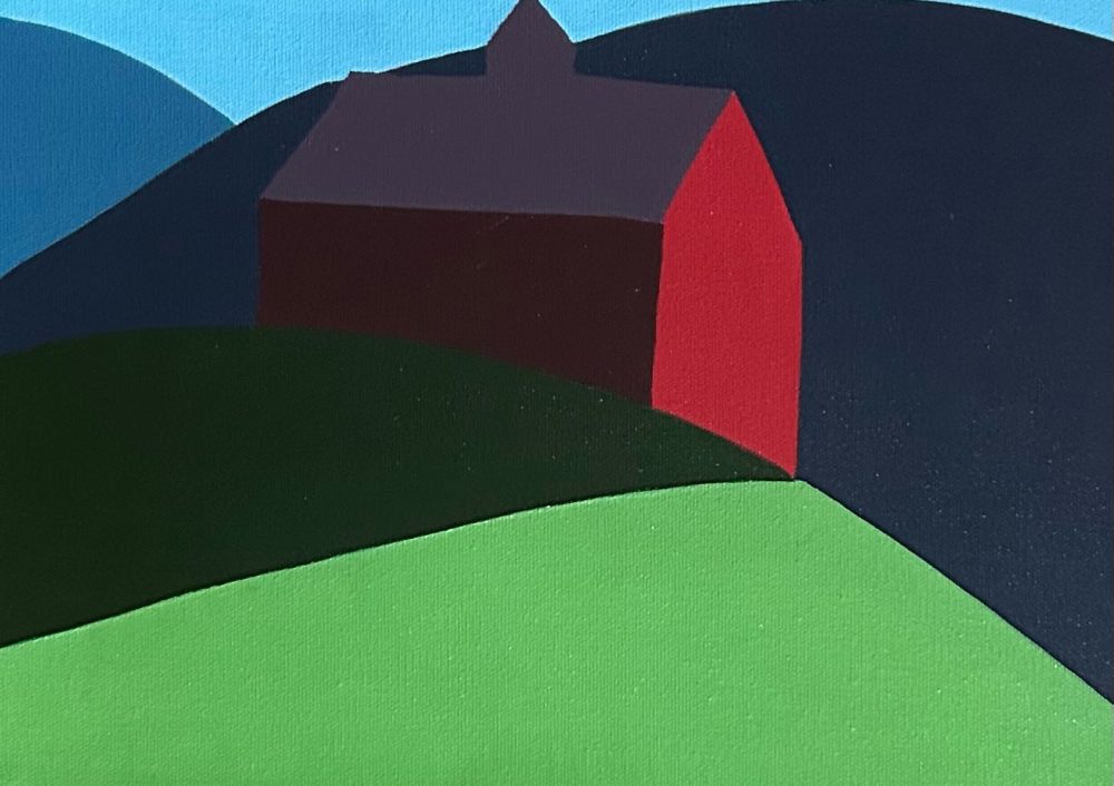 Sage Tucker-Ketcham - Red Barn with Widow's Peak on a Hill