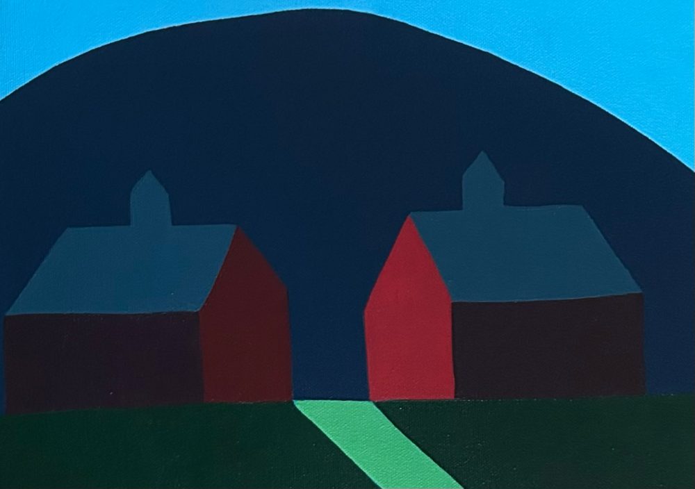 Sage Tucker-Ketcham - Two Red Barns with Widow's Peak