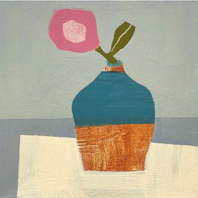 Ellen Rolli - Two Toned Vessel with Floral Stem