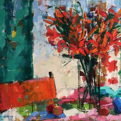 Kim Alemian - Day Lillies with Green Cloth