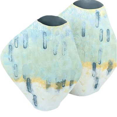 Joanne Rebek - Koto Teal, Yellow, Blue Indents